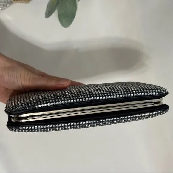 Judith Leiber Swarovski Crystal Evening Bag Clutch with Chain Mirror Comb Glam - Picture 8 of 16